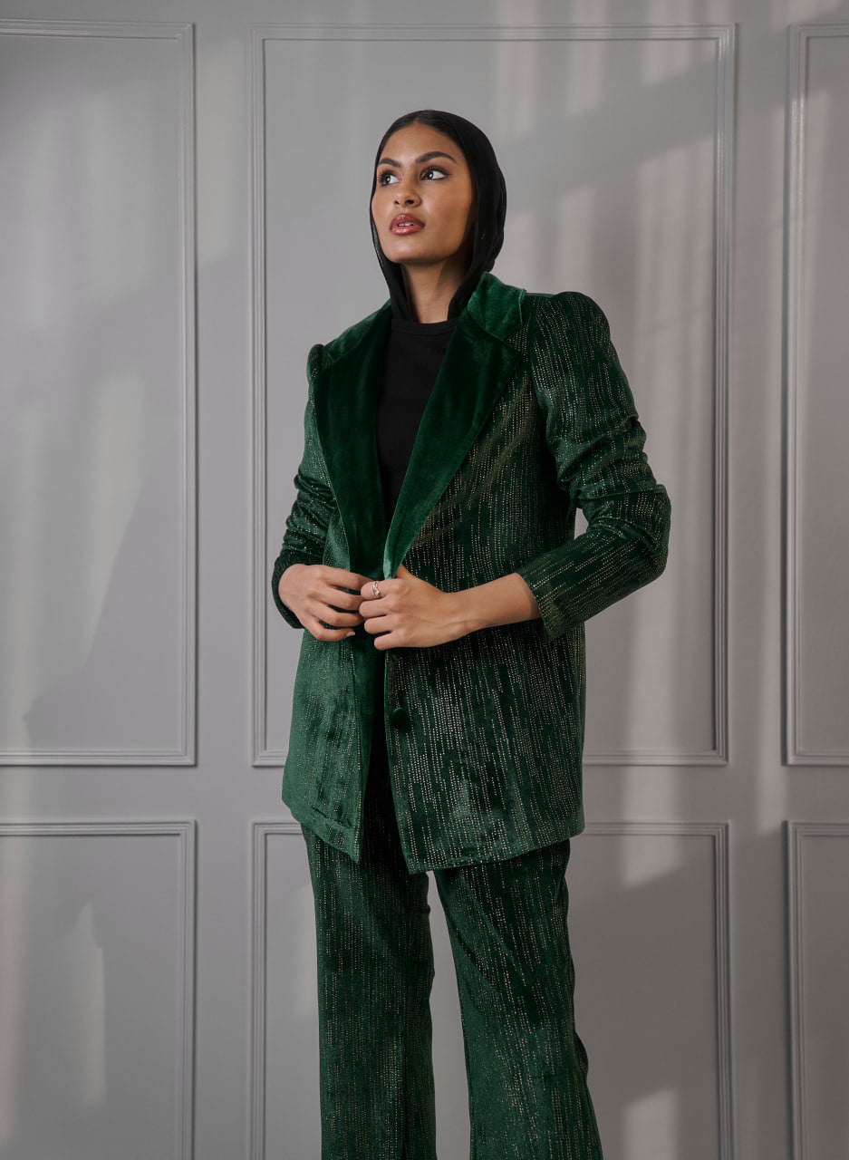 Emerald Green Textured Blazer